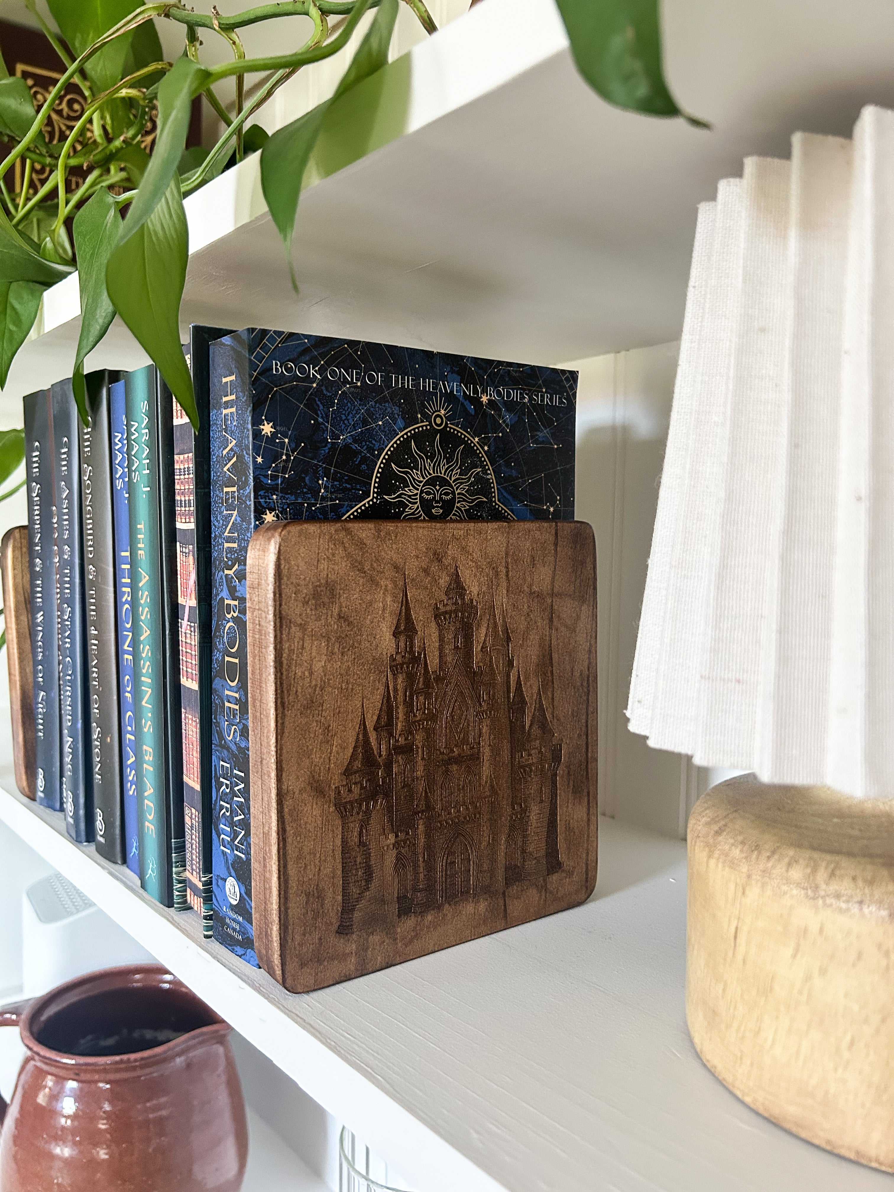 Wooden Engraved  Bookends
