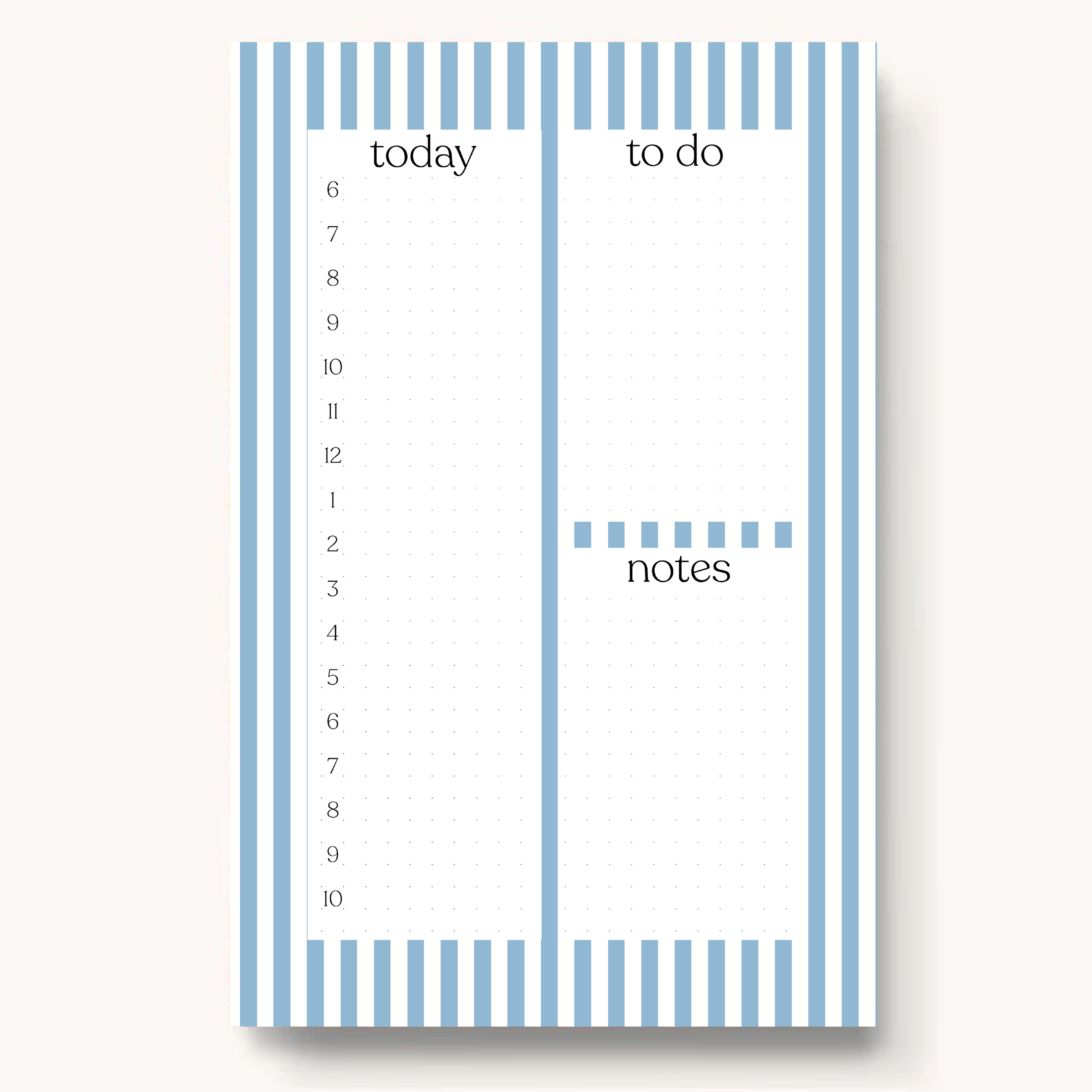 Blue Stripes Daily Planner Notepad