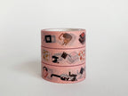 Pink Cats & Books Washi Tape