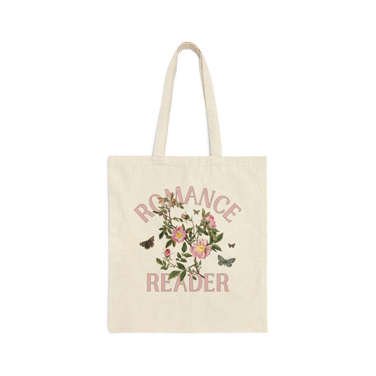 Romance Reader Tote Bag with Vintage Botanical Flowers