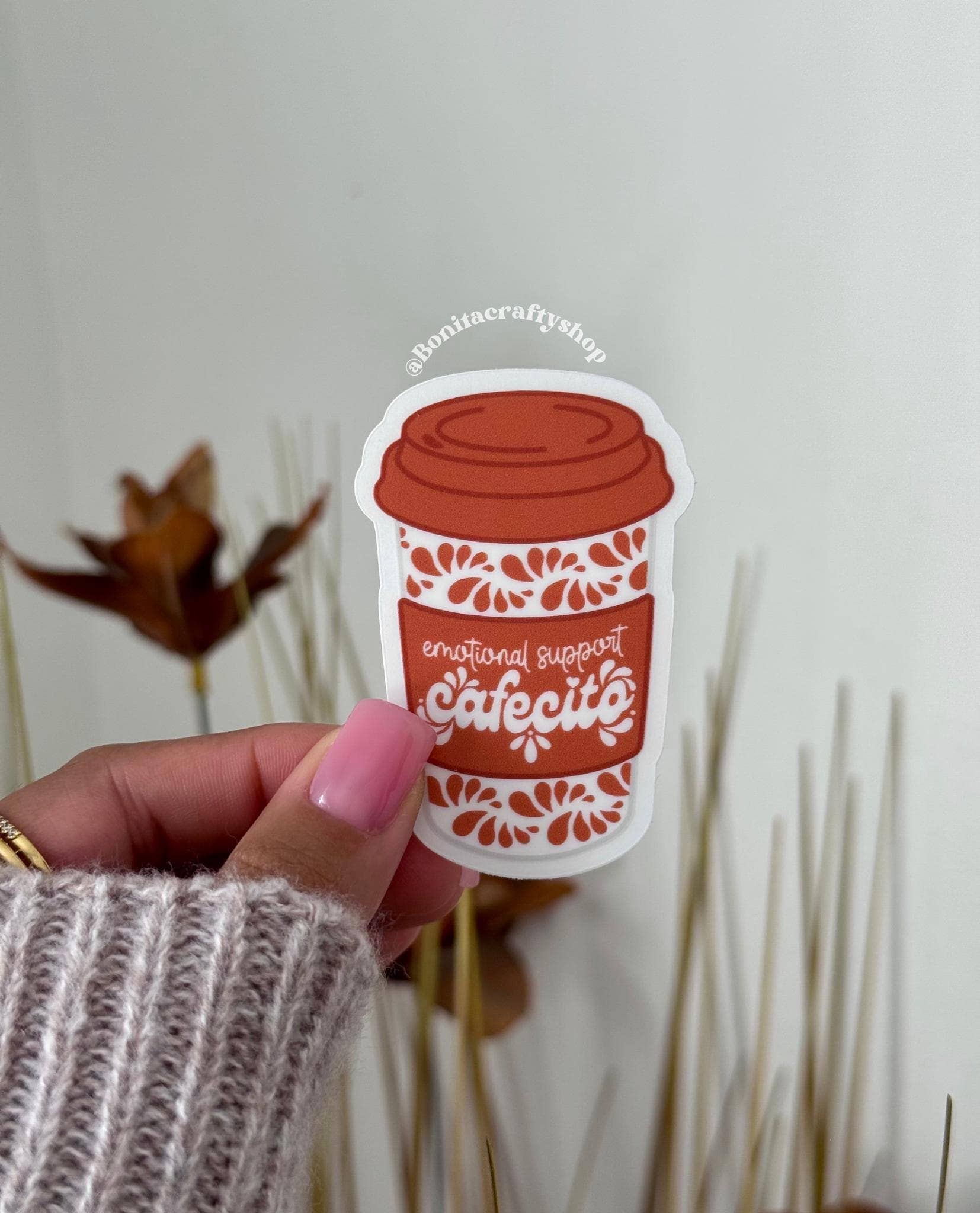 Mexican Talavera Cafecito Support Waterproof Vinyl Sticker