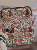 Vintage Cat Lover Floral Book & Kindle Sleeve Pouch