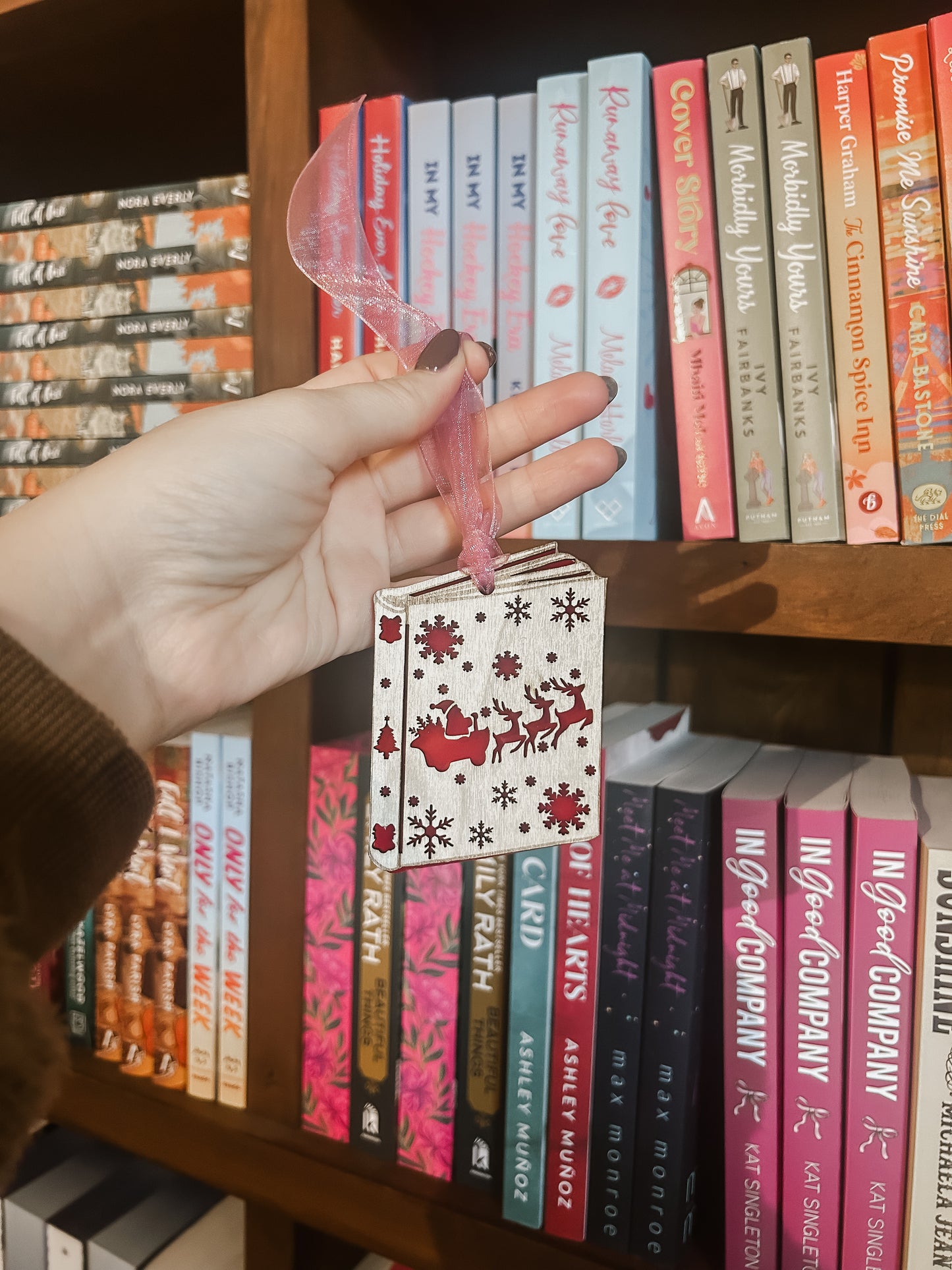 Santa's Sleigh Book Ornament