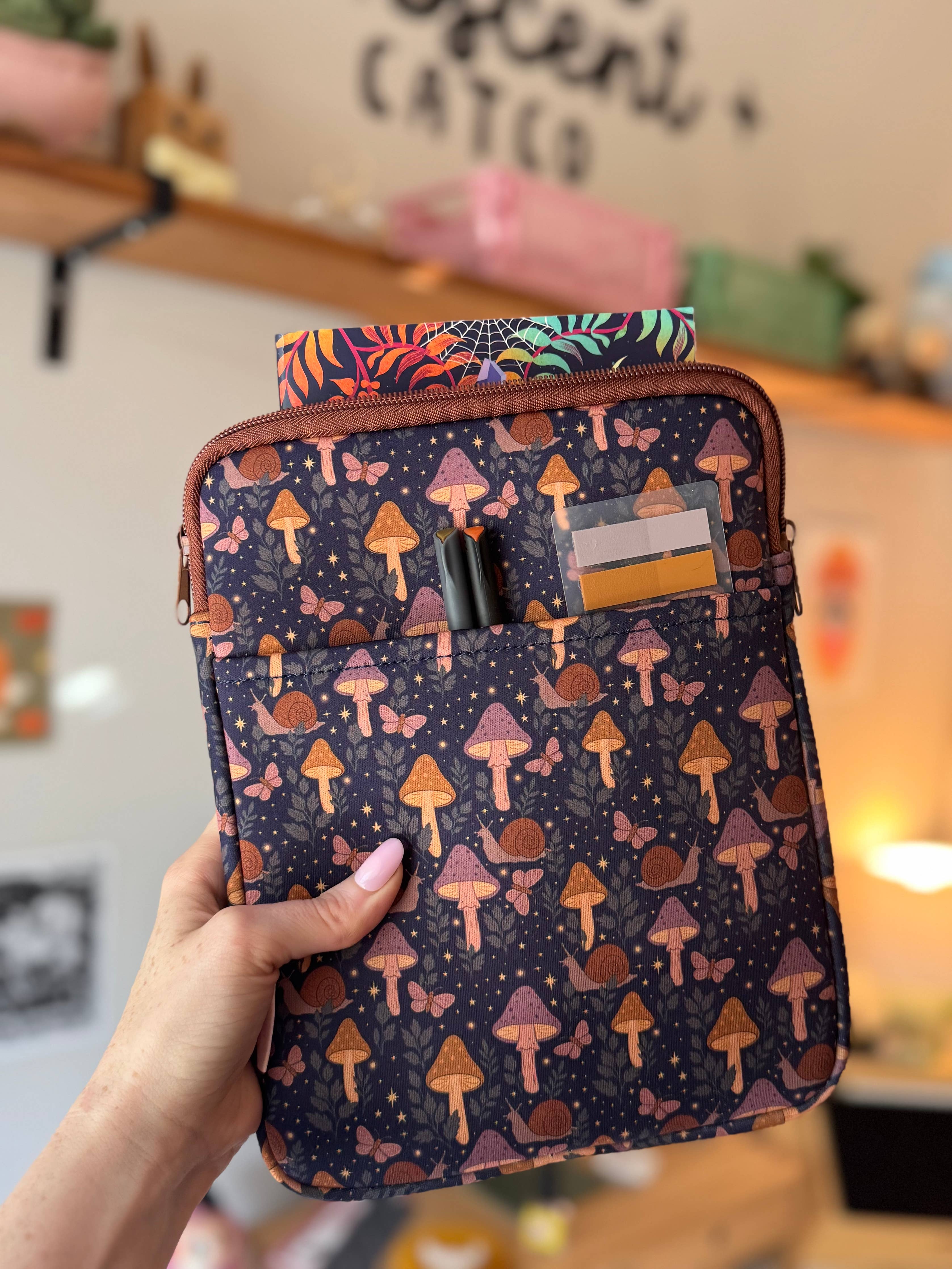 Cottagecore Mushroom Book & Kindle Pouch