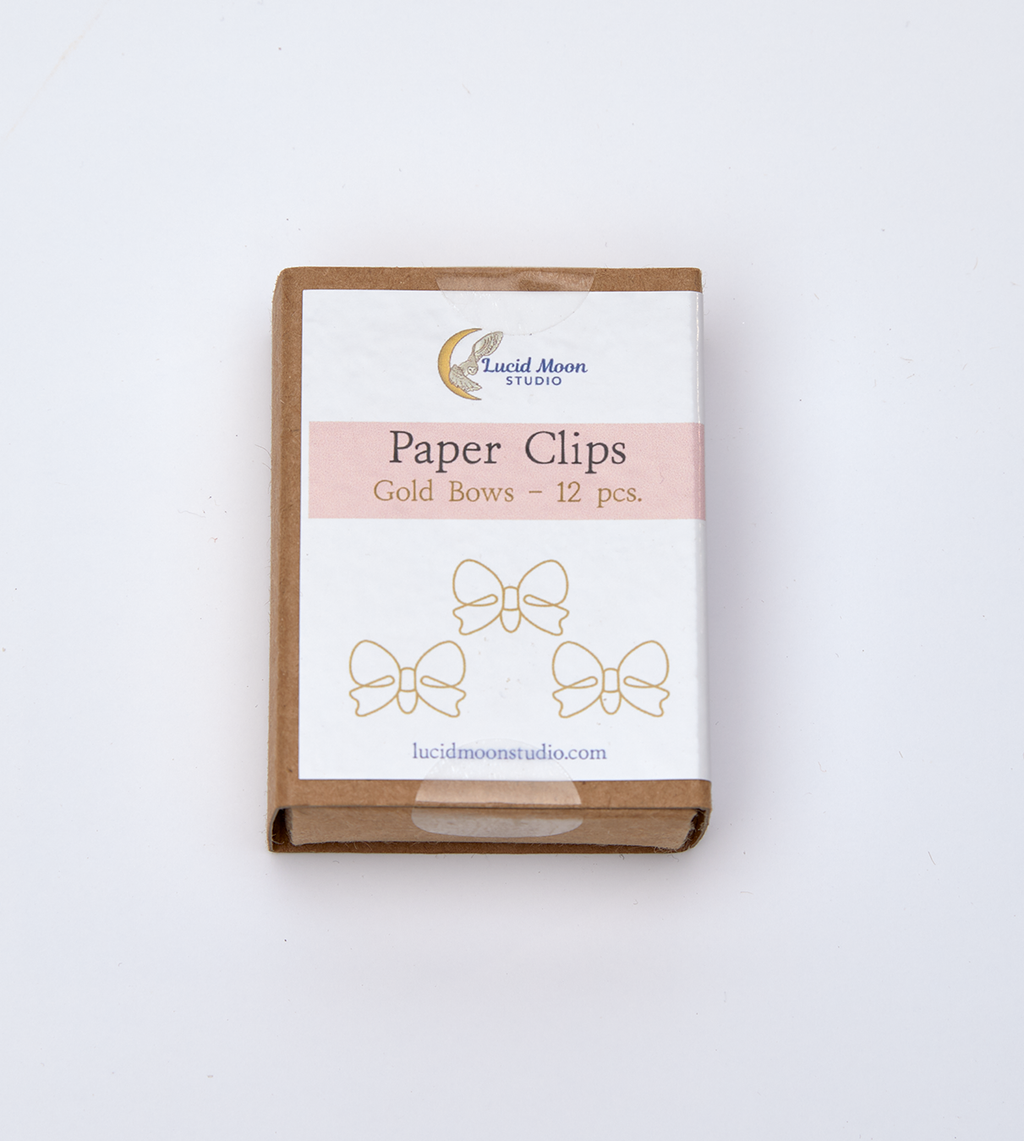 Gold Bows Boxed Paper Clips - Set of 12
