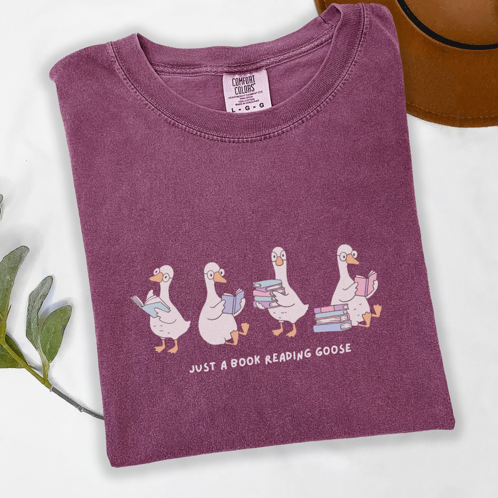 Just a Book Reading Goose Tshirt