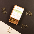 Gold Cats Boxed Paper Clips - Set of 12