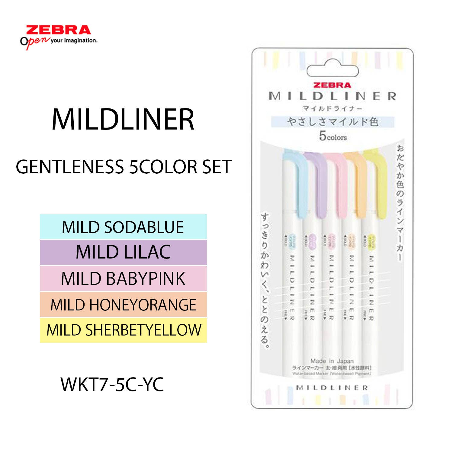 Zebra MildLiner  Highlighter 5 Color Set
