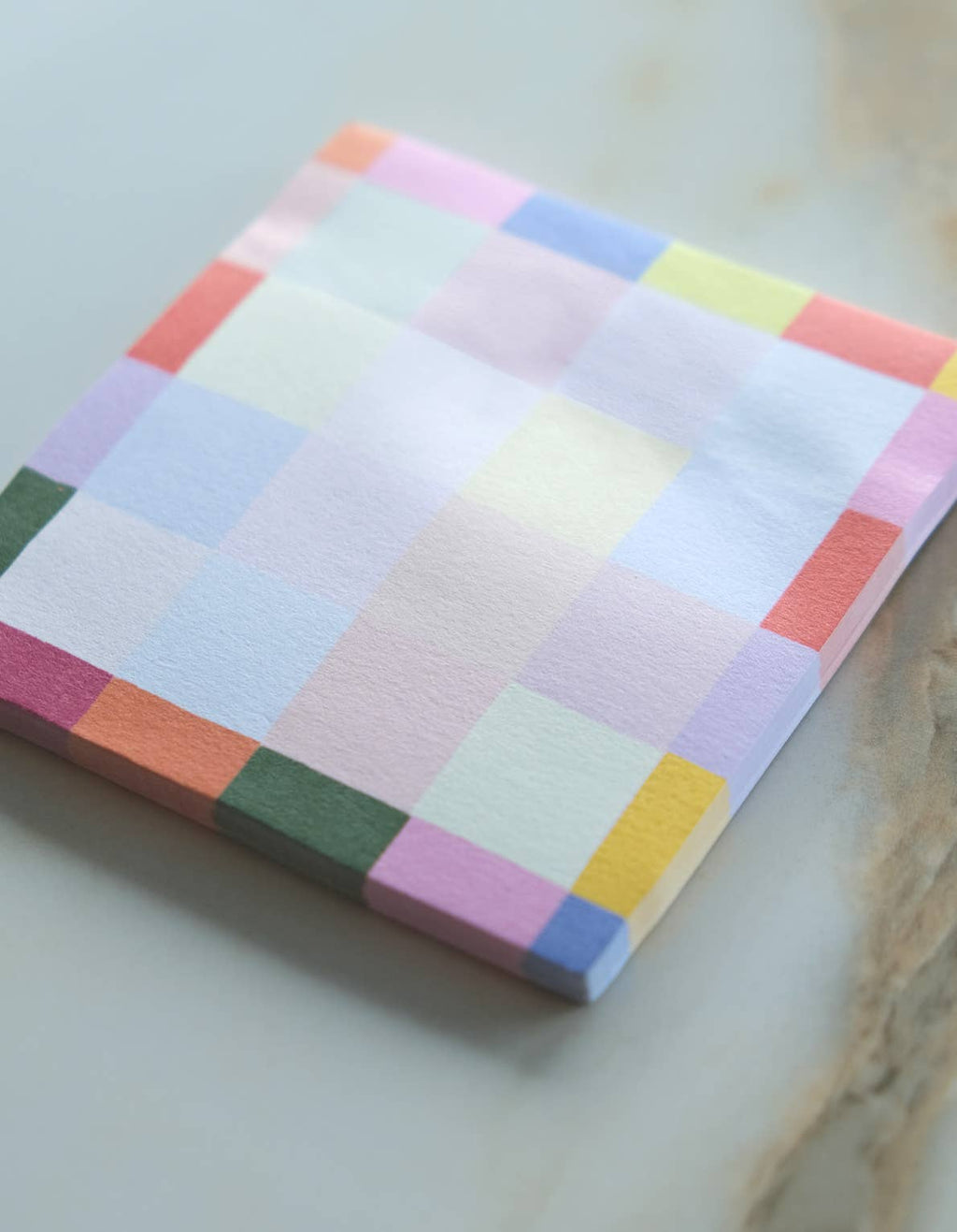 Die-Cut Sticky Notepad | Rainbow Checks
