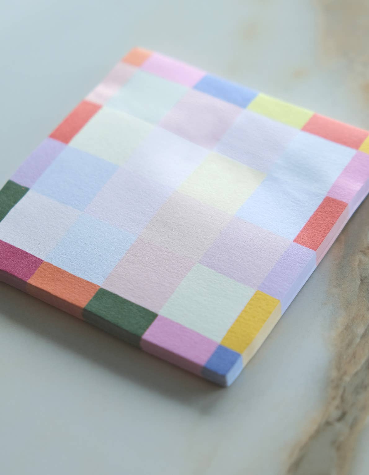 Die-Cut Sticky Notepad | Rainbow Checks