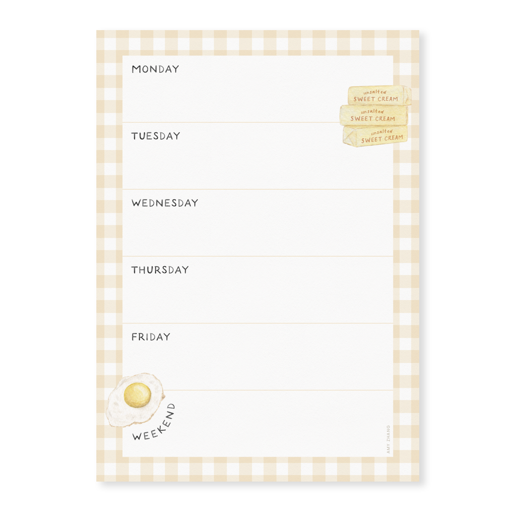 Farmers Market Fruits And Veggies — Weekly Menu Plan Notepad