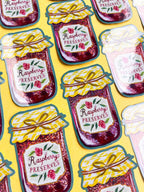 Jam Jar | Raspberry Preserves Glitter Sticker