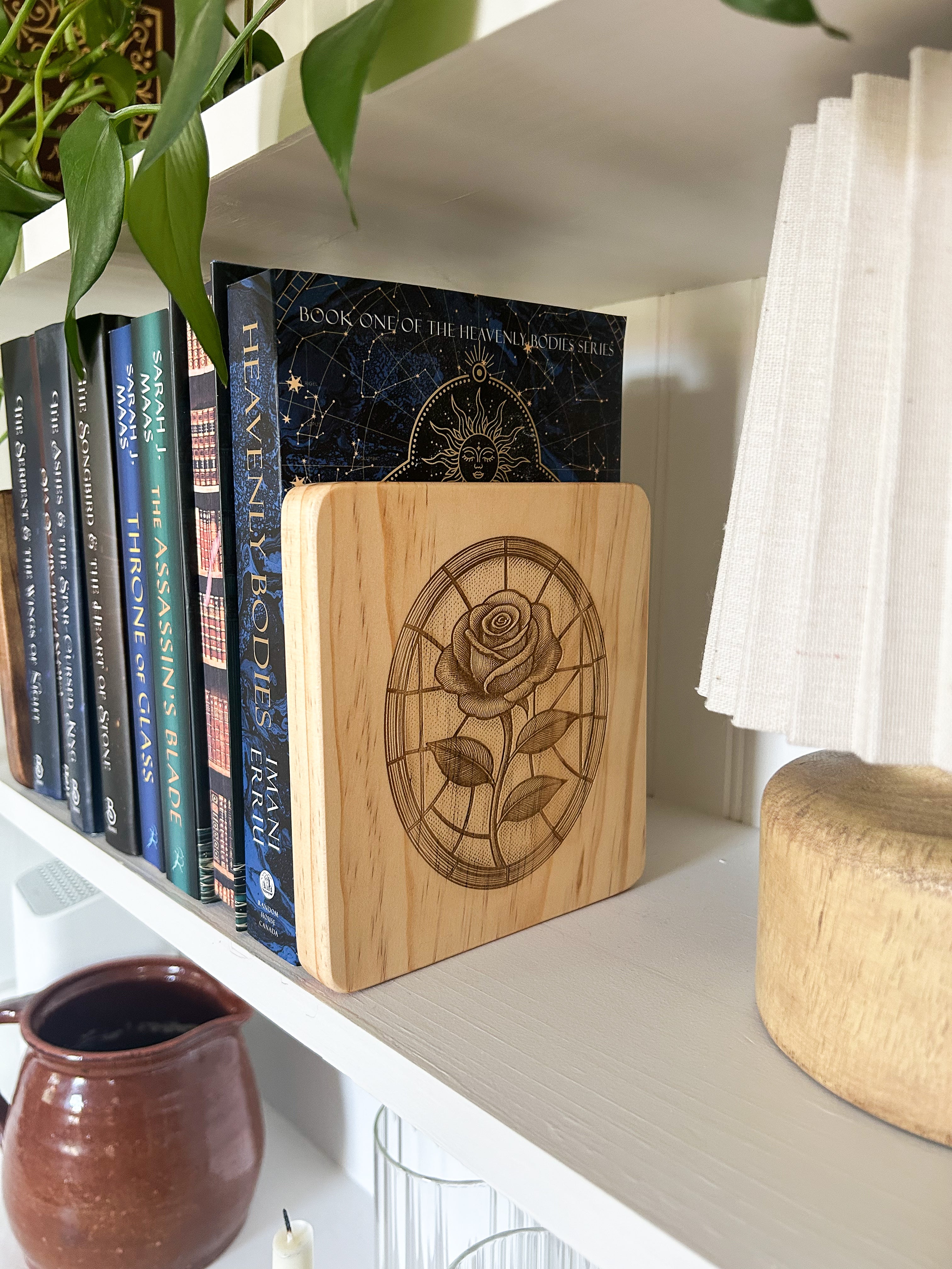 Wooden Engraved  Bookends