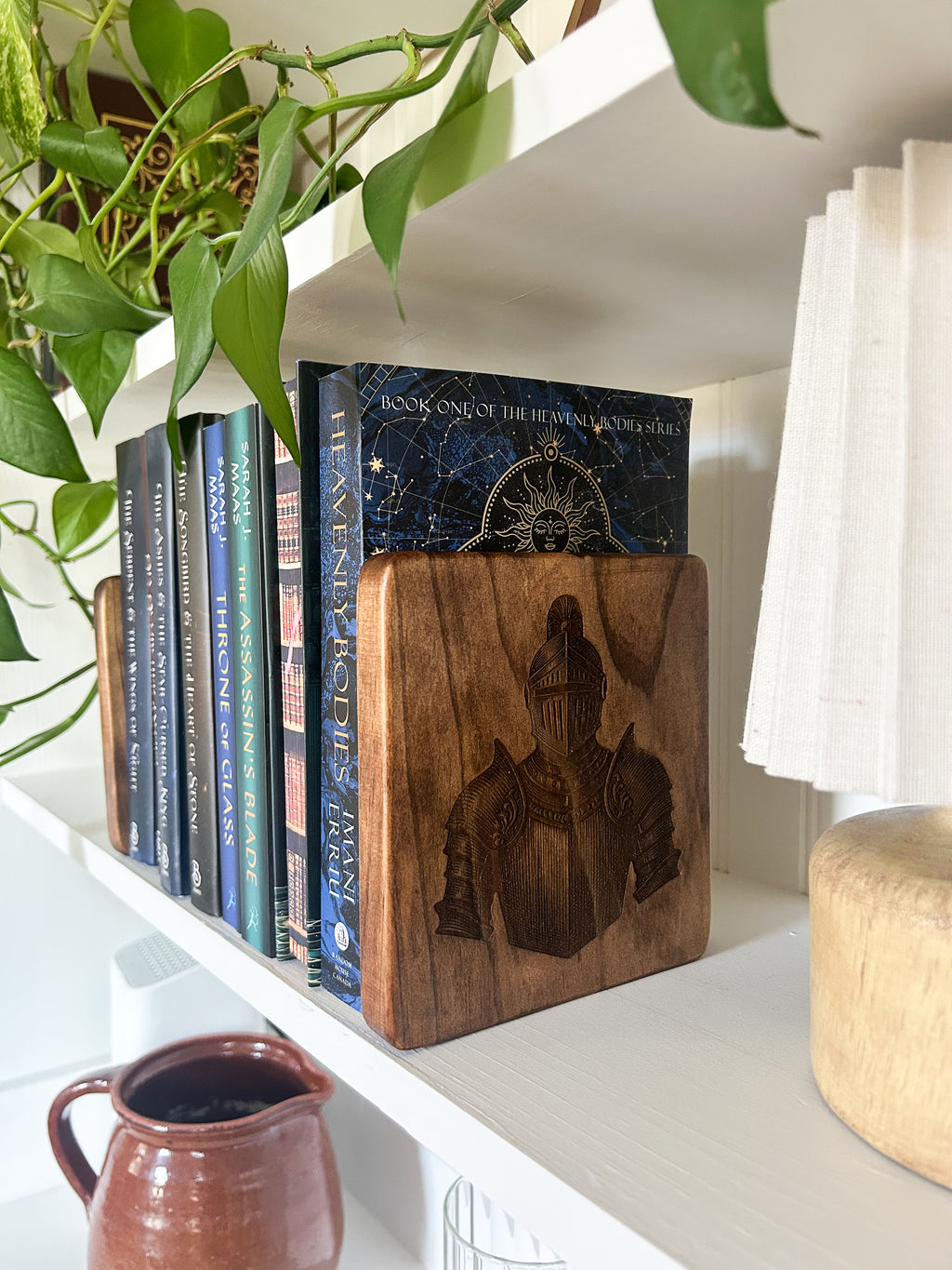 Wooden Engraved  Bookends