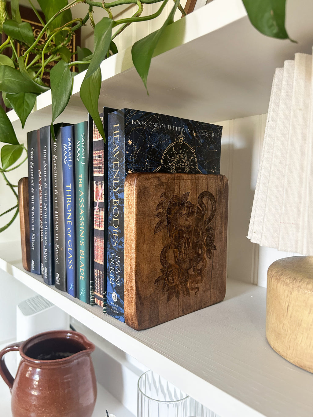 Wooden Engraved  Bookends