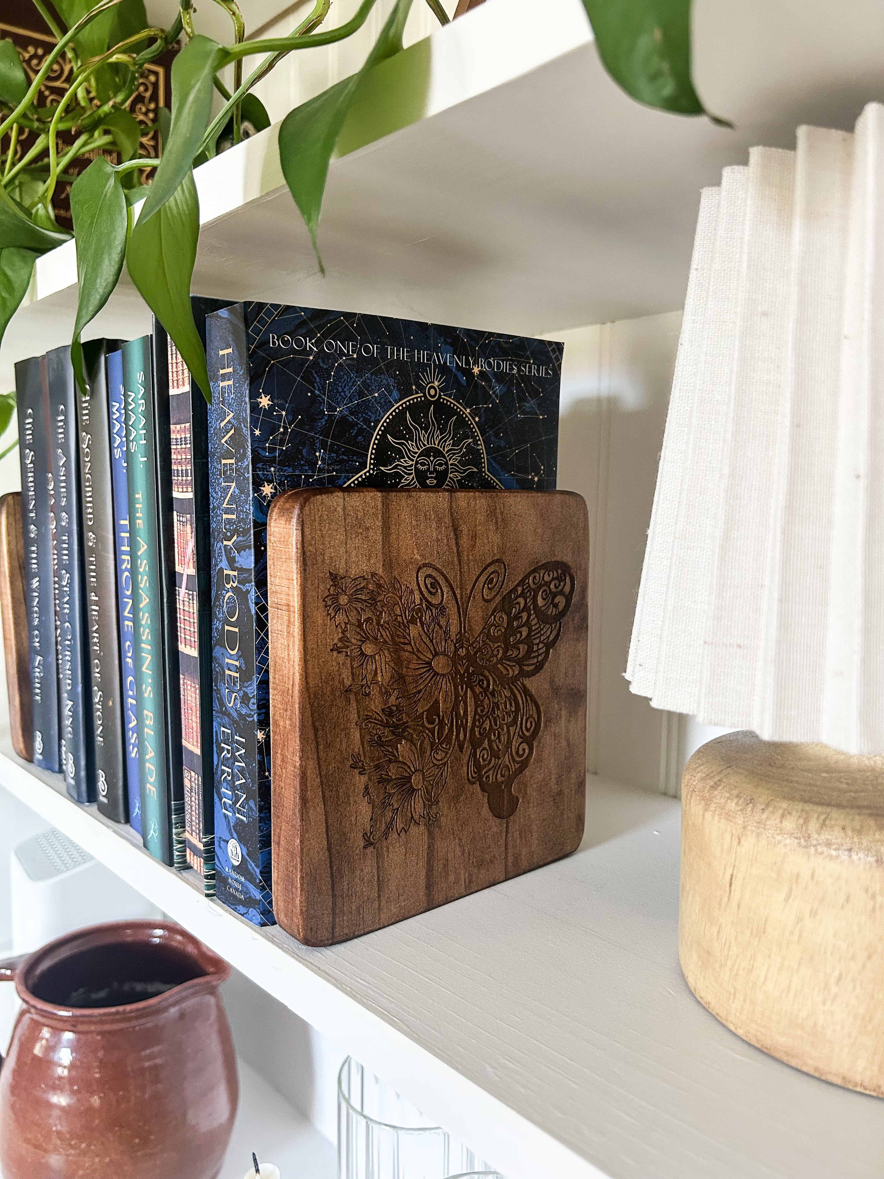 Wooden Engraved  Bookends