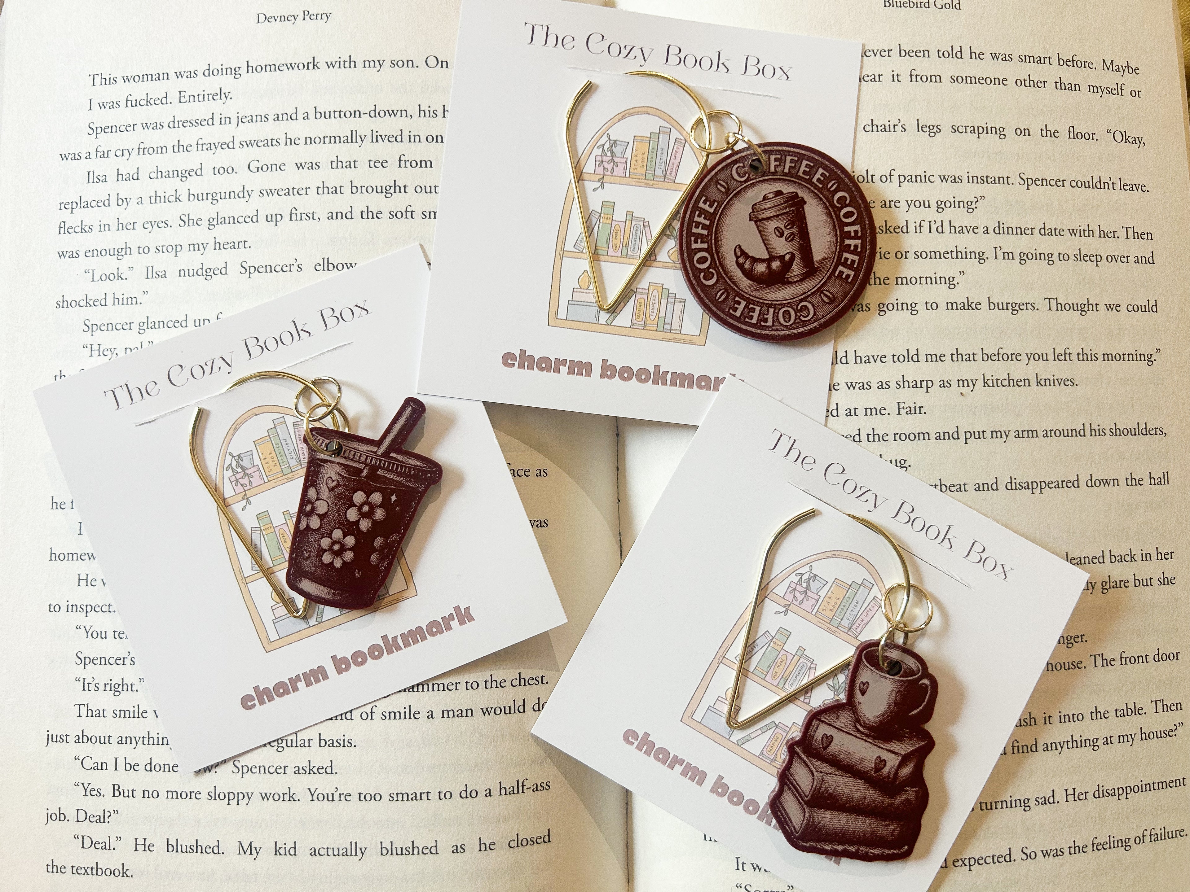 Coffee Acrylic Bookmark Charms