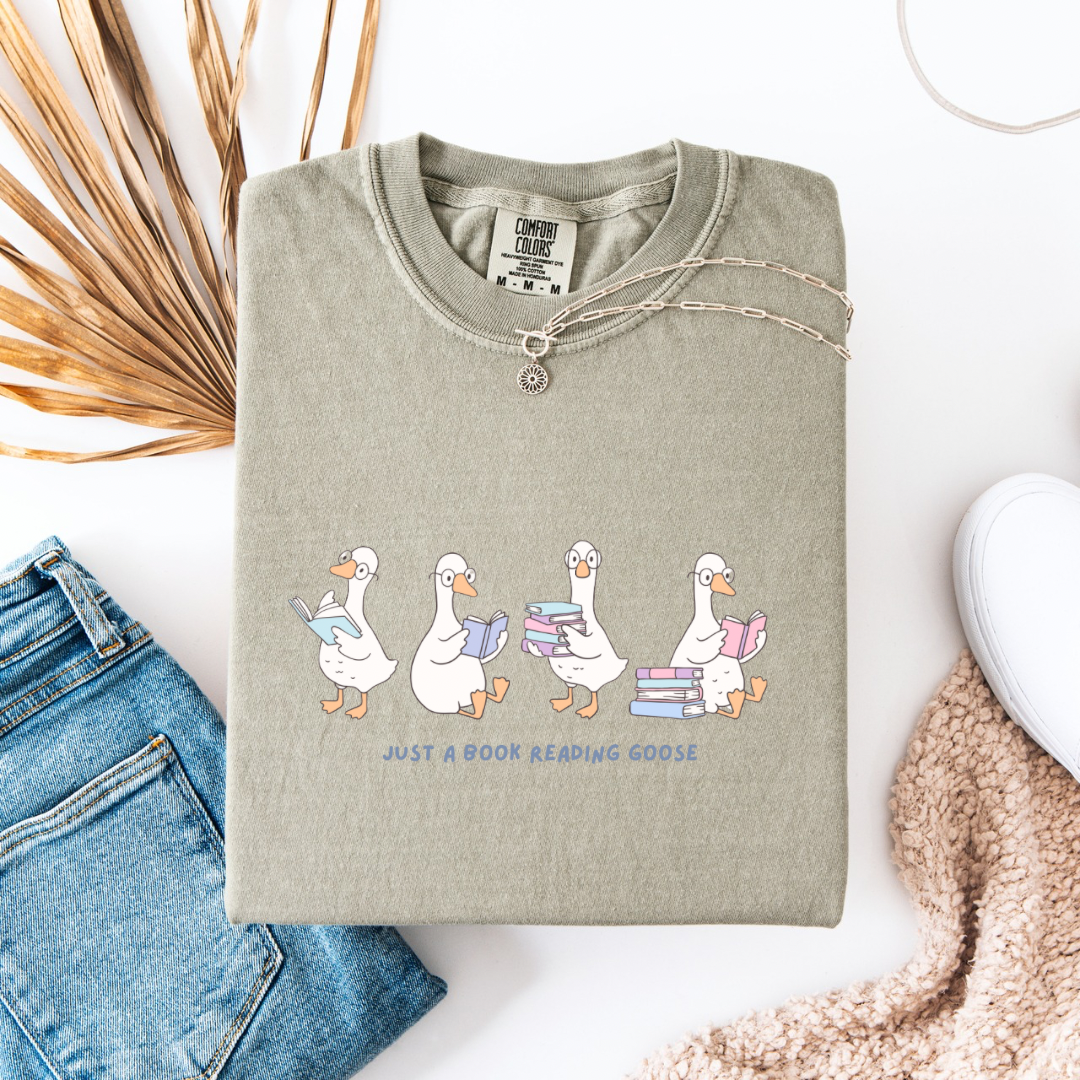 Just a Book Reading Goose Tshirt