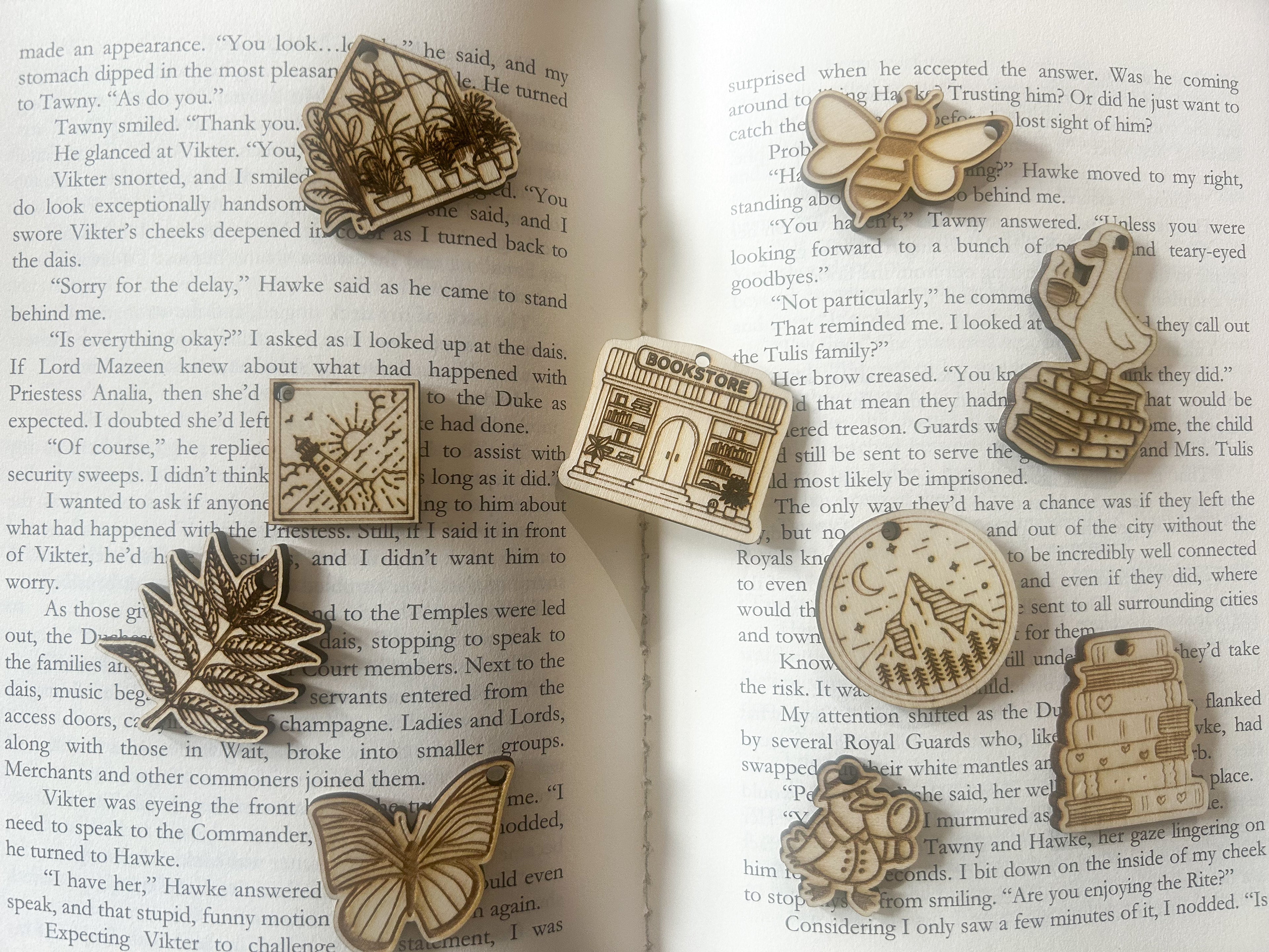 Wooden Charm Bookmarks
