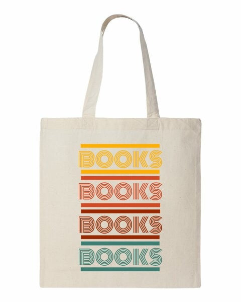 Retro Books Tote