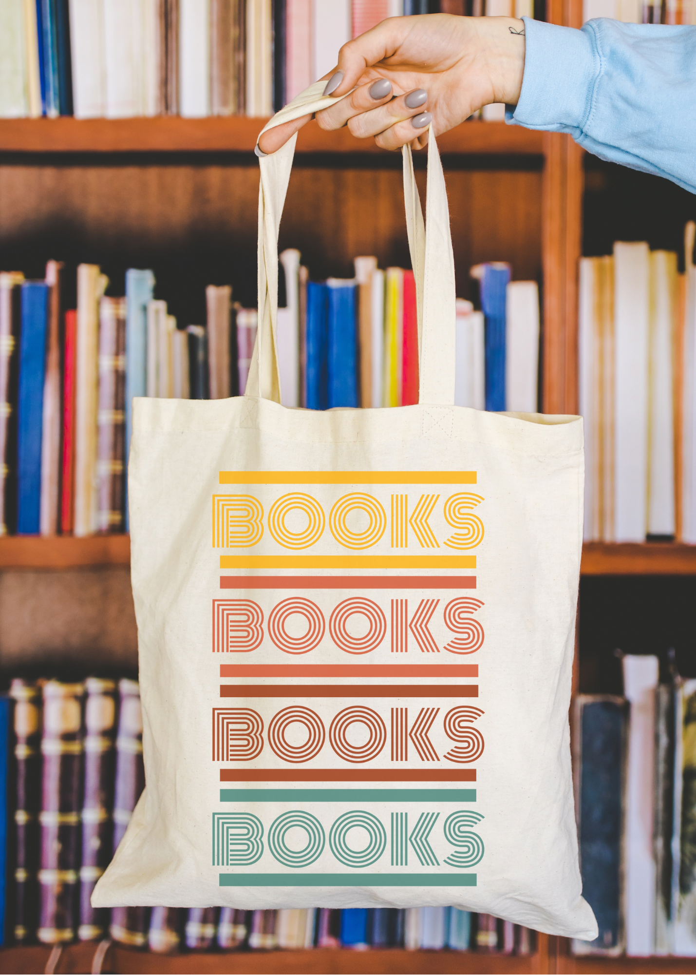 Retro Books Tote