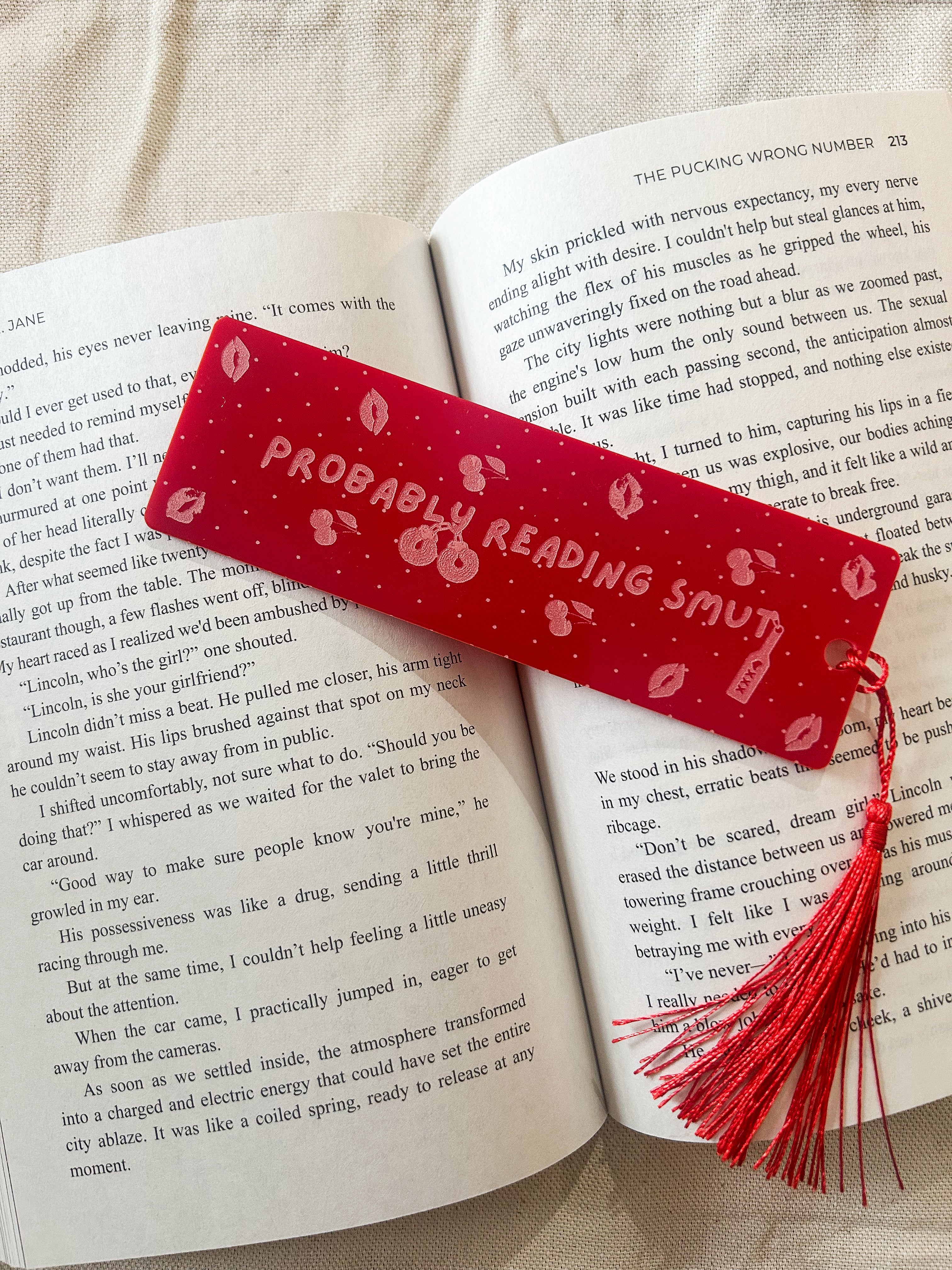 Probably Reading Smut Engraved Bookmark