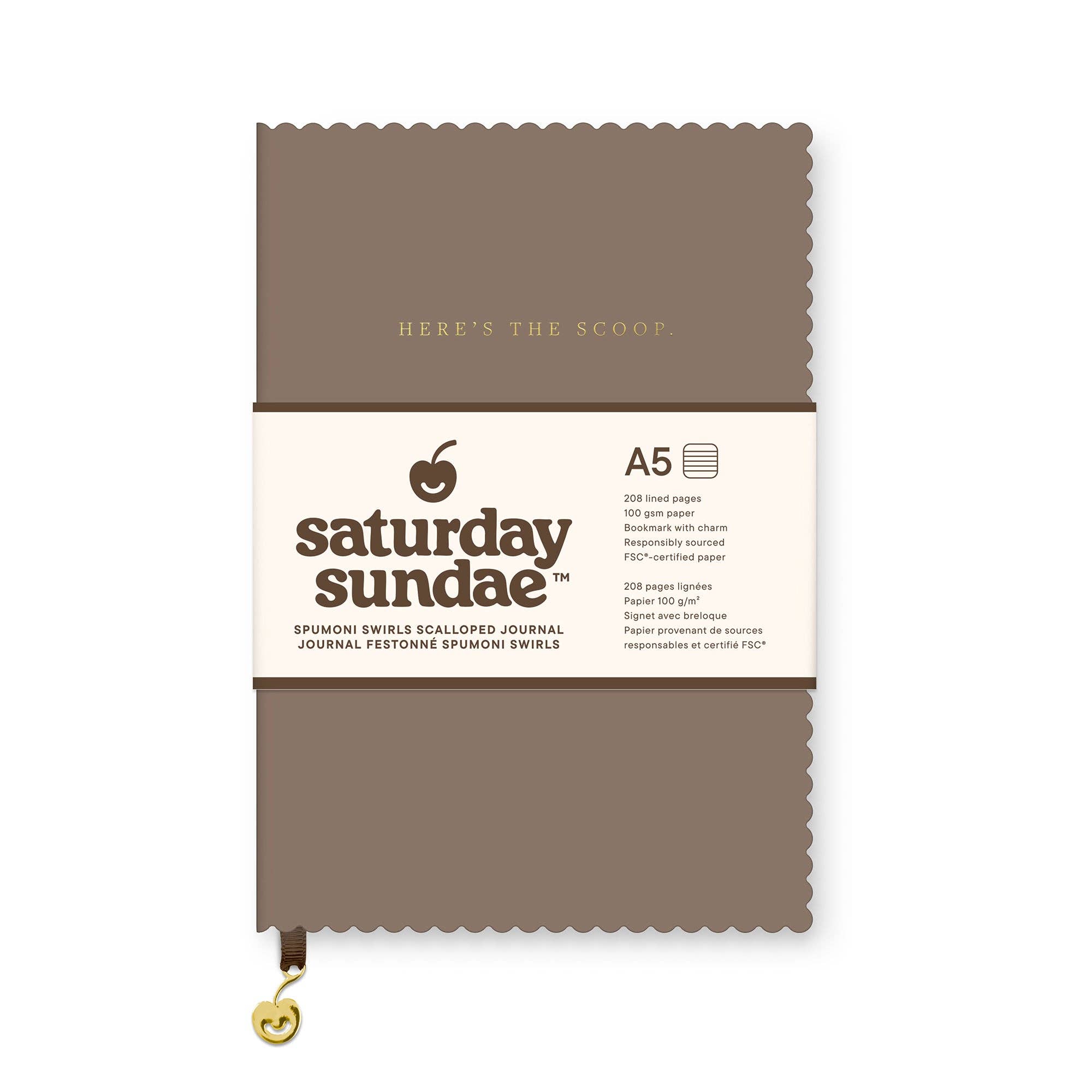 Vanilla Bean A5 Spumoni Swirls Scalloped Journal