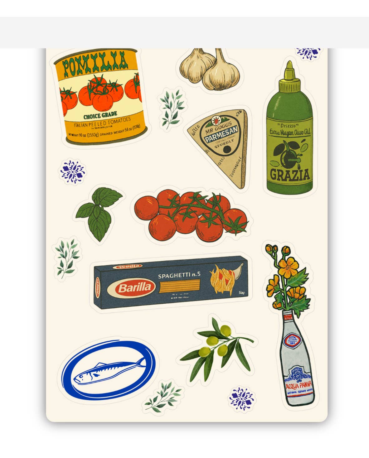 Italian Pantry Sticker Sheet – Mediterranean Kitchen Vinyl S