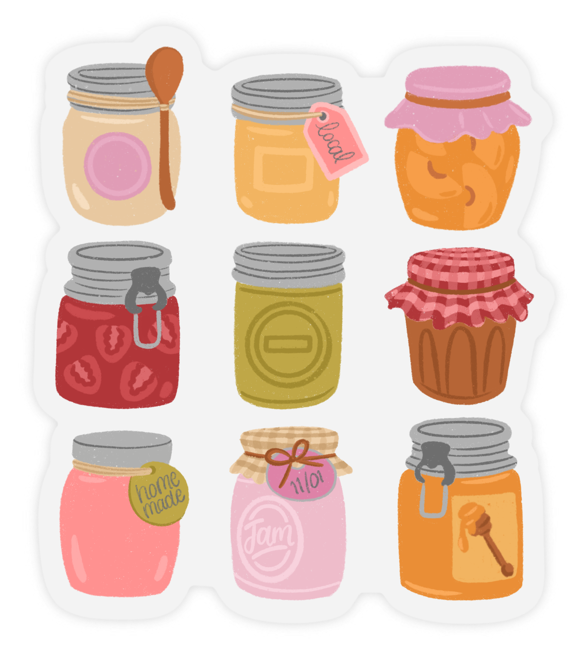 Cottage Core Jam Jars Sticker