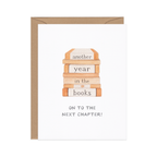 Another Year In The Books — Book Pun Holiday / Birthday Card