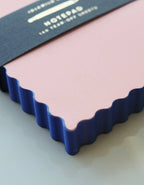 Mini Wave Shaped Notepad | Peach + Indigo Edge