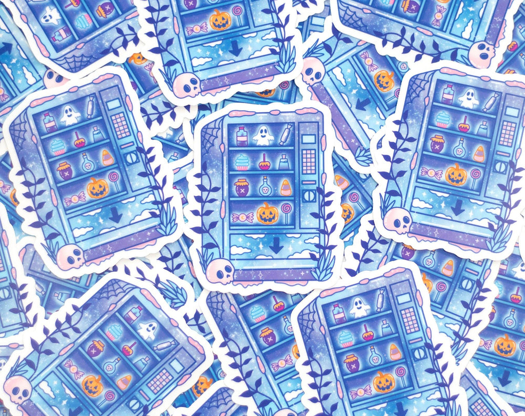 Spooky Snack Machine Clear Sticker