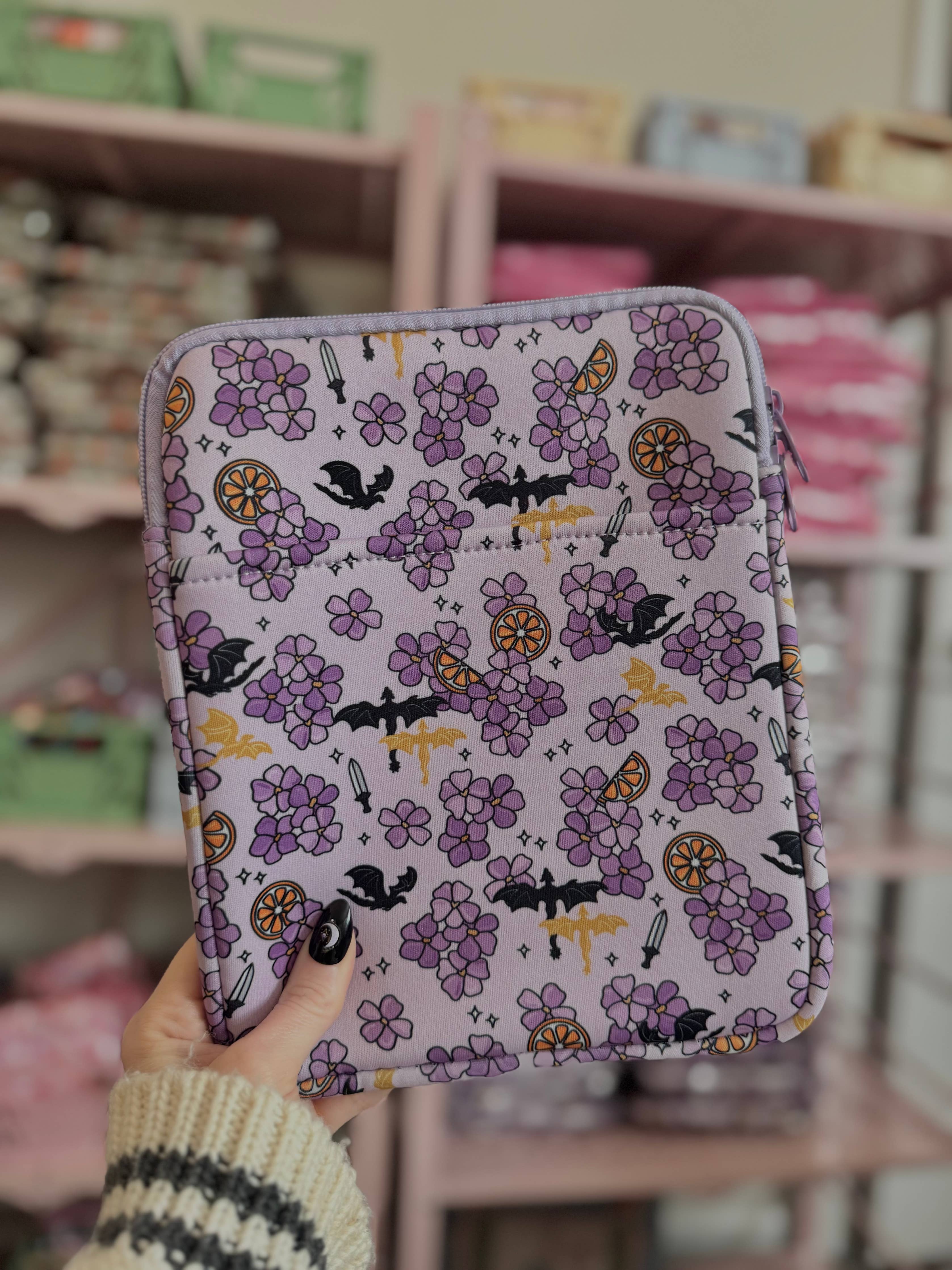 Violet Dragon Rider Book & Kindle Sleeve Pouch