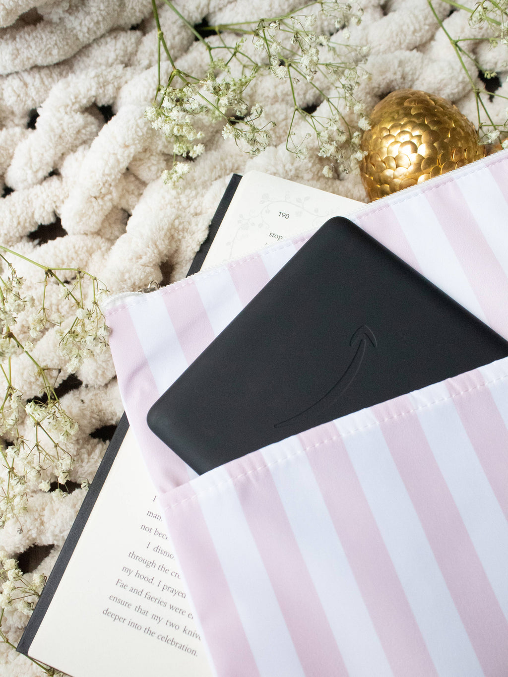 Book / Tablet Sleeve | Pink Stripes