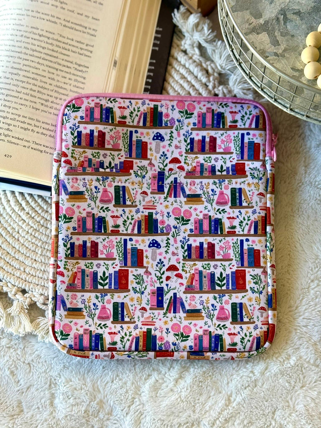 8x10 Mushroom Bookshelf Book Sleeve | Book Sleeve |