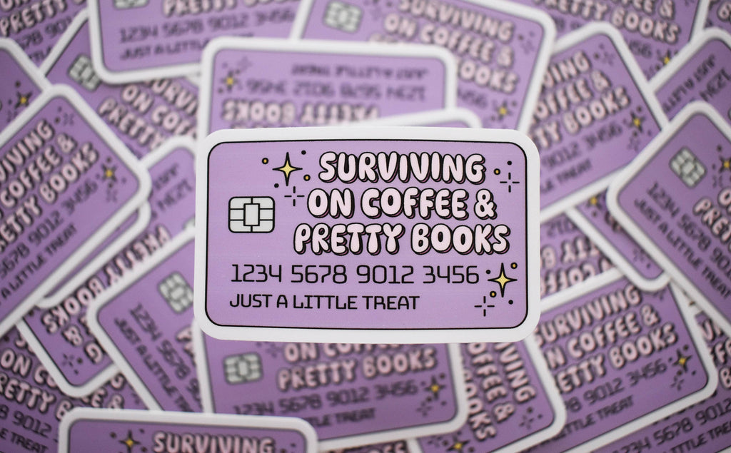 Surviving On Coffee And Books Sticker