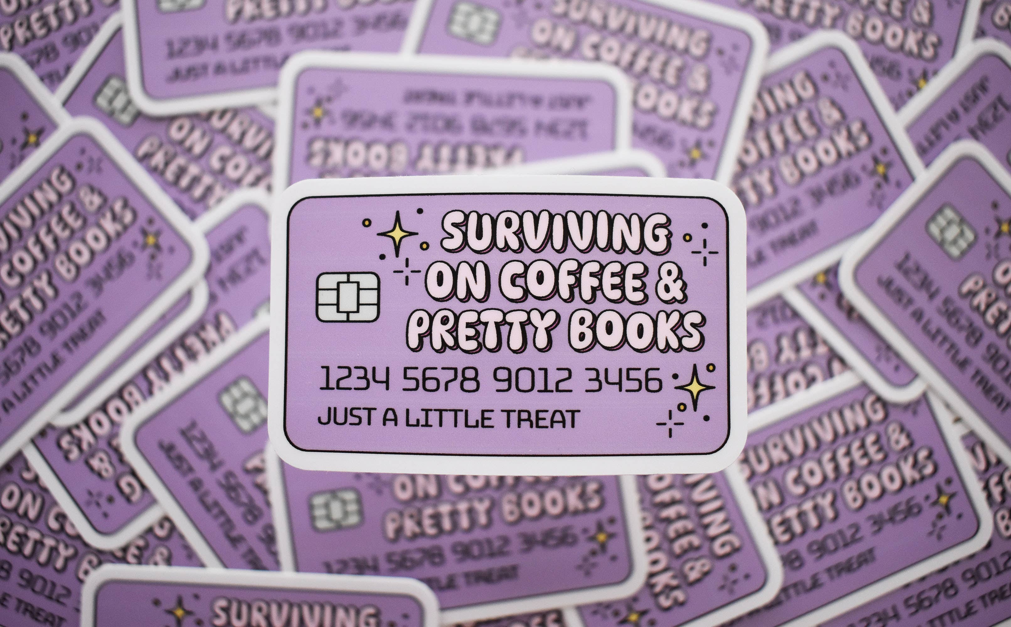 Surviving On Coffee And Books Sticker