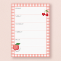 Farmers Market Fruits And Veggies — Weekly Menu Plan Notepad