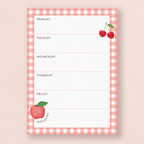 Farmers Market Fruits And Veggies — Weekly Menu Plan Notepad