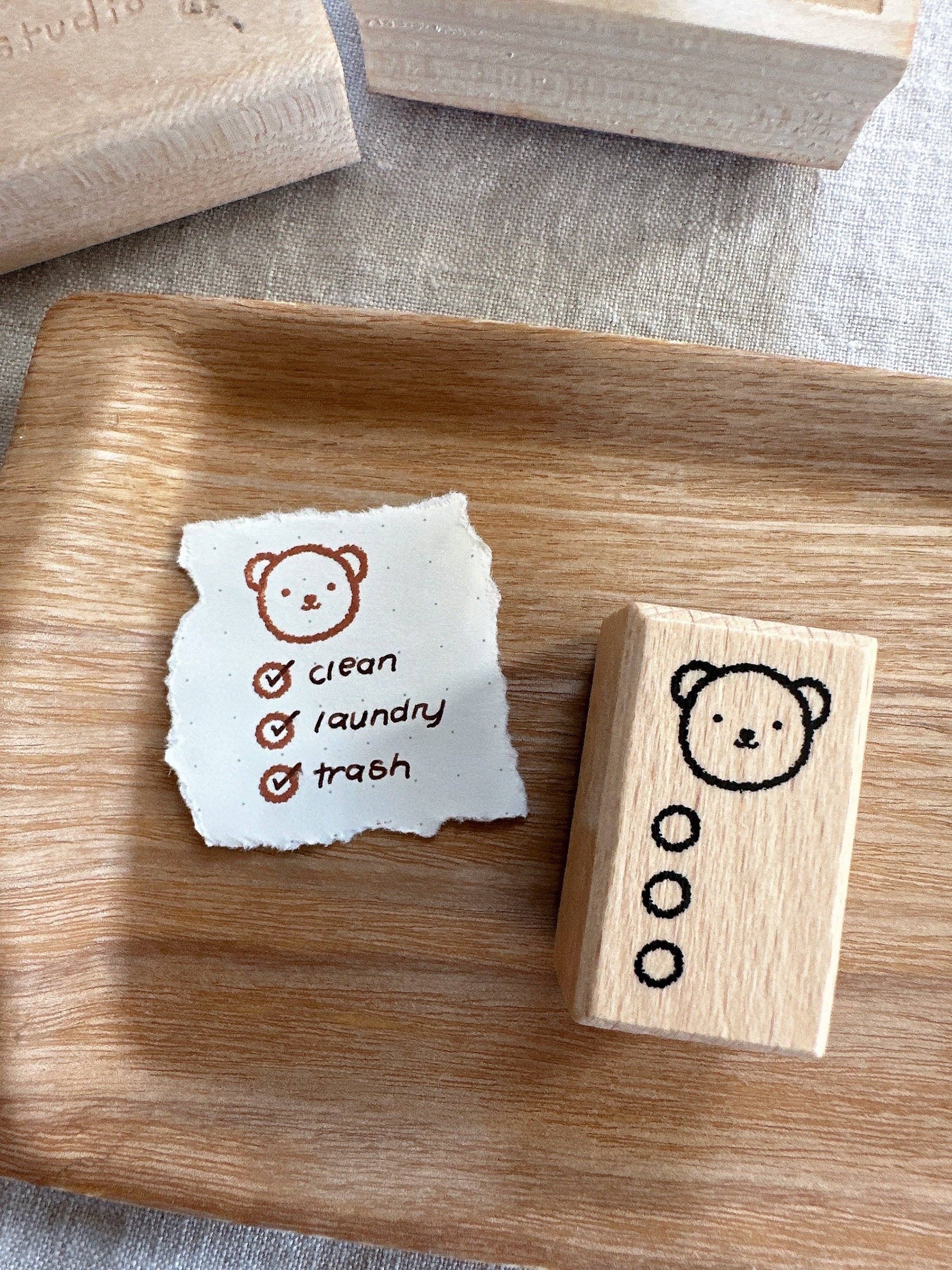 Bear Checklist Wooden Stamp – The Cozy Book Box