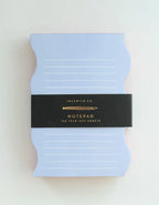 Wavy Shaped Notepad | Blue + Cranberry Edge