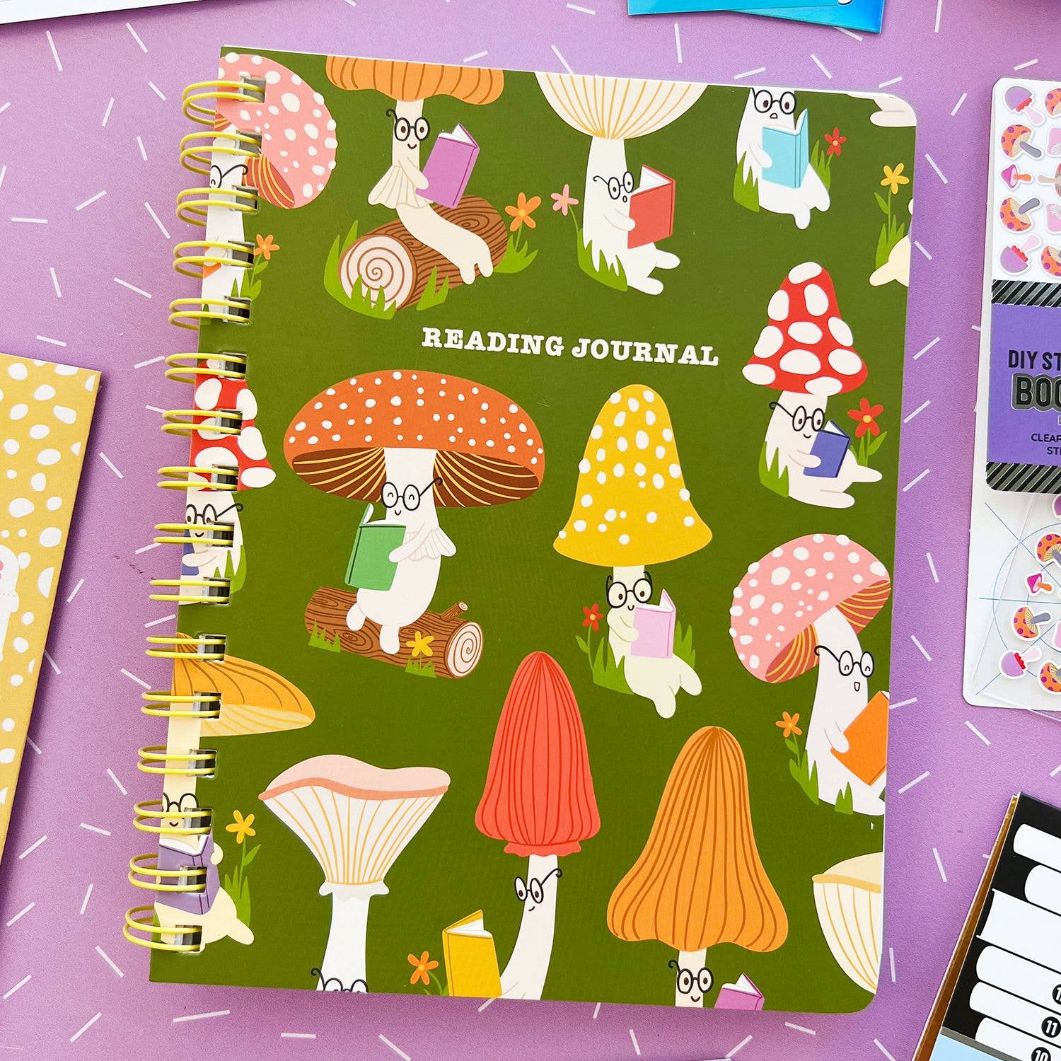 Literary Mushrooms Reading Journal/Spiral Notebook