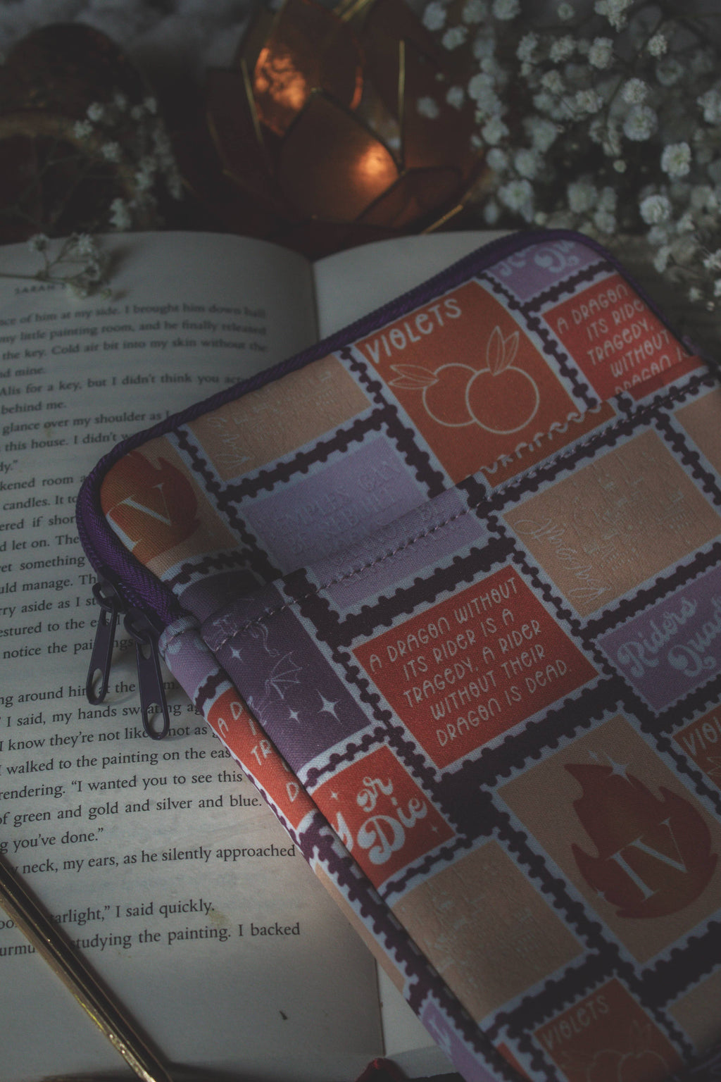Fourth Wing Stamps Neoprene E-Reader/ Tablet Sleeve