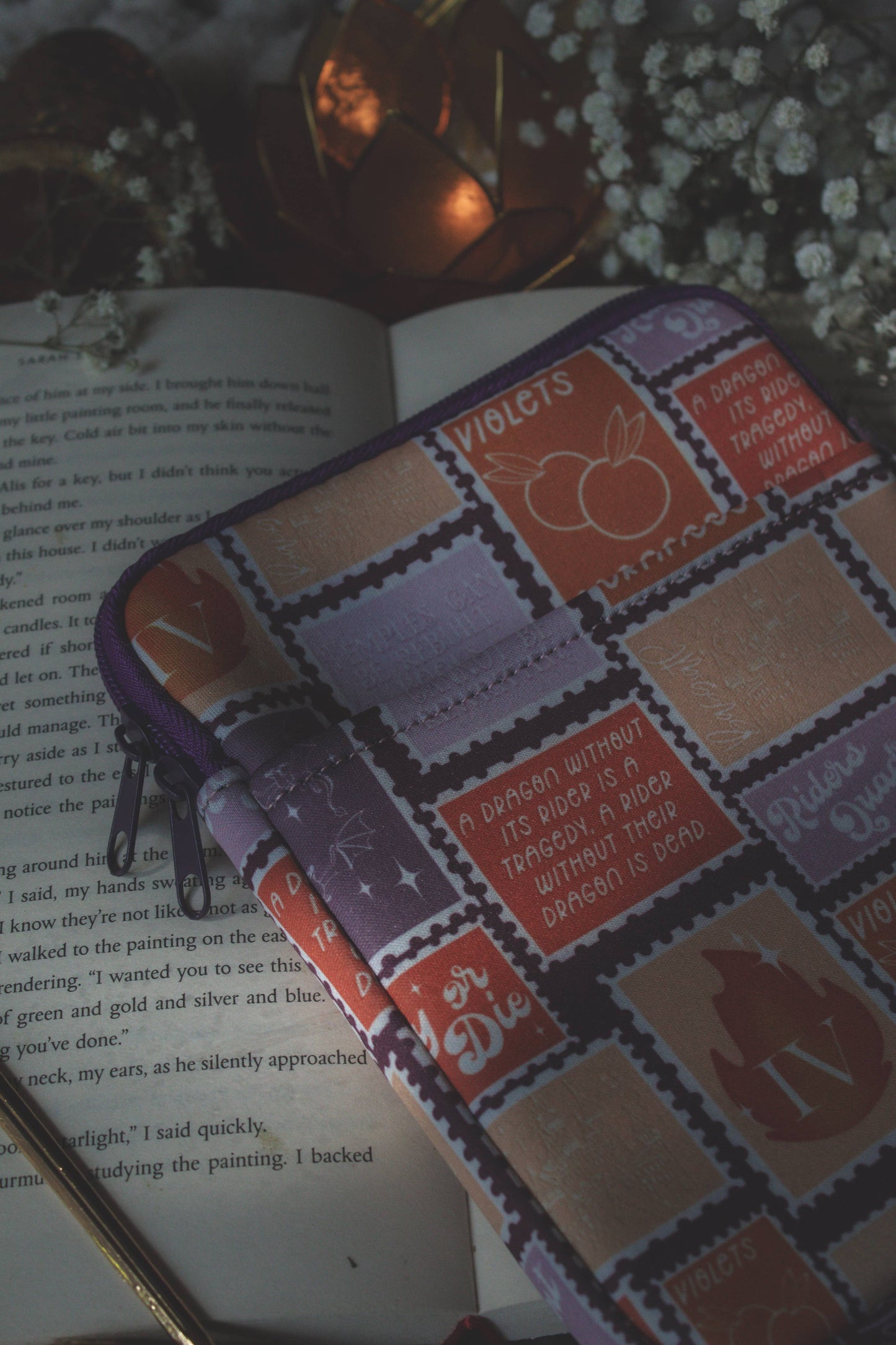 Fourth Wing Stamps Neoprene E-Reader/ Tablet Sleeve