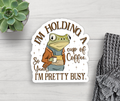 Frog Coffee Vinyl Sticker