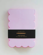 Scalloped Shaped Notepad | Lilac + Hot Pink Edge