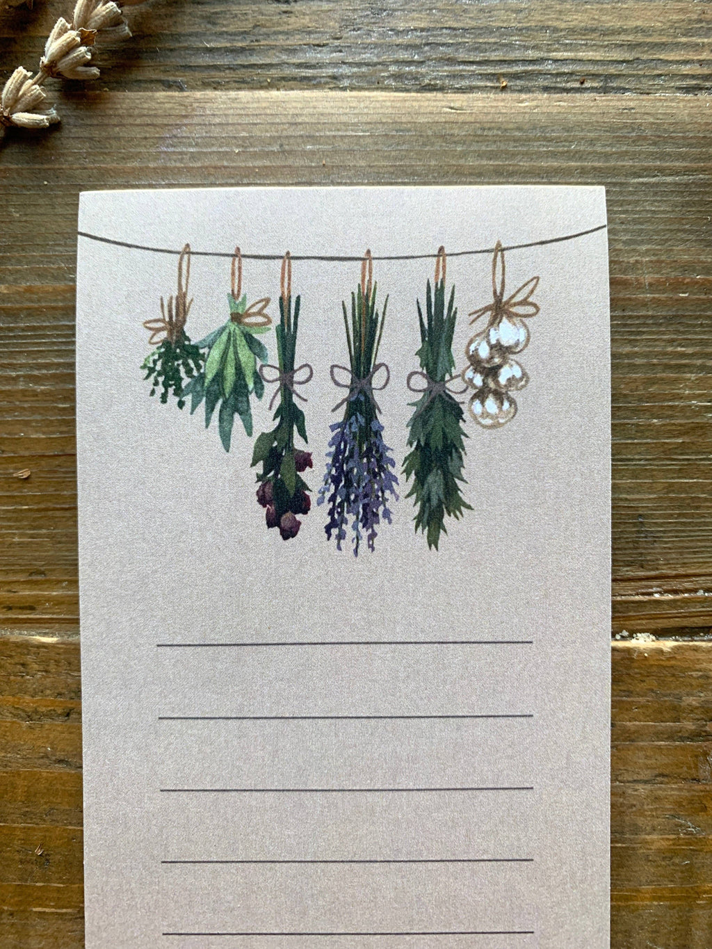 Witch's herbs list notepad