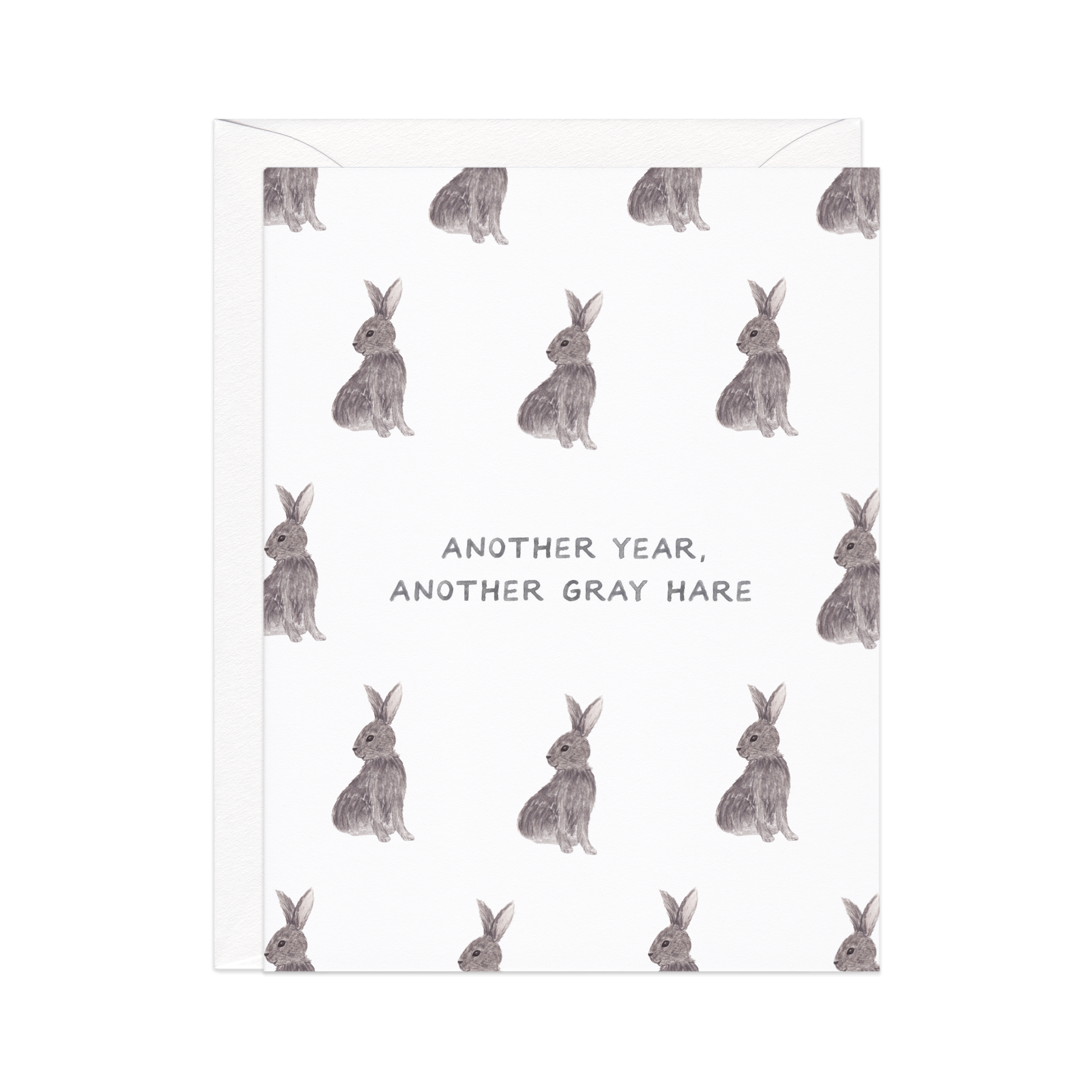 Gray Hares — Funny Animal Birthday Card