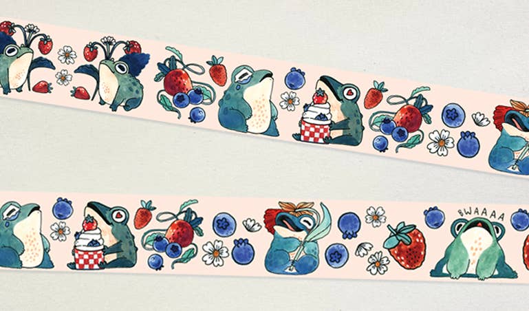 Frogs and Berries Washi Tape