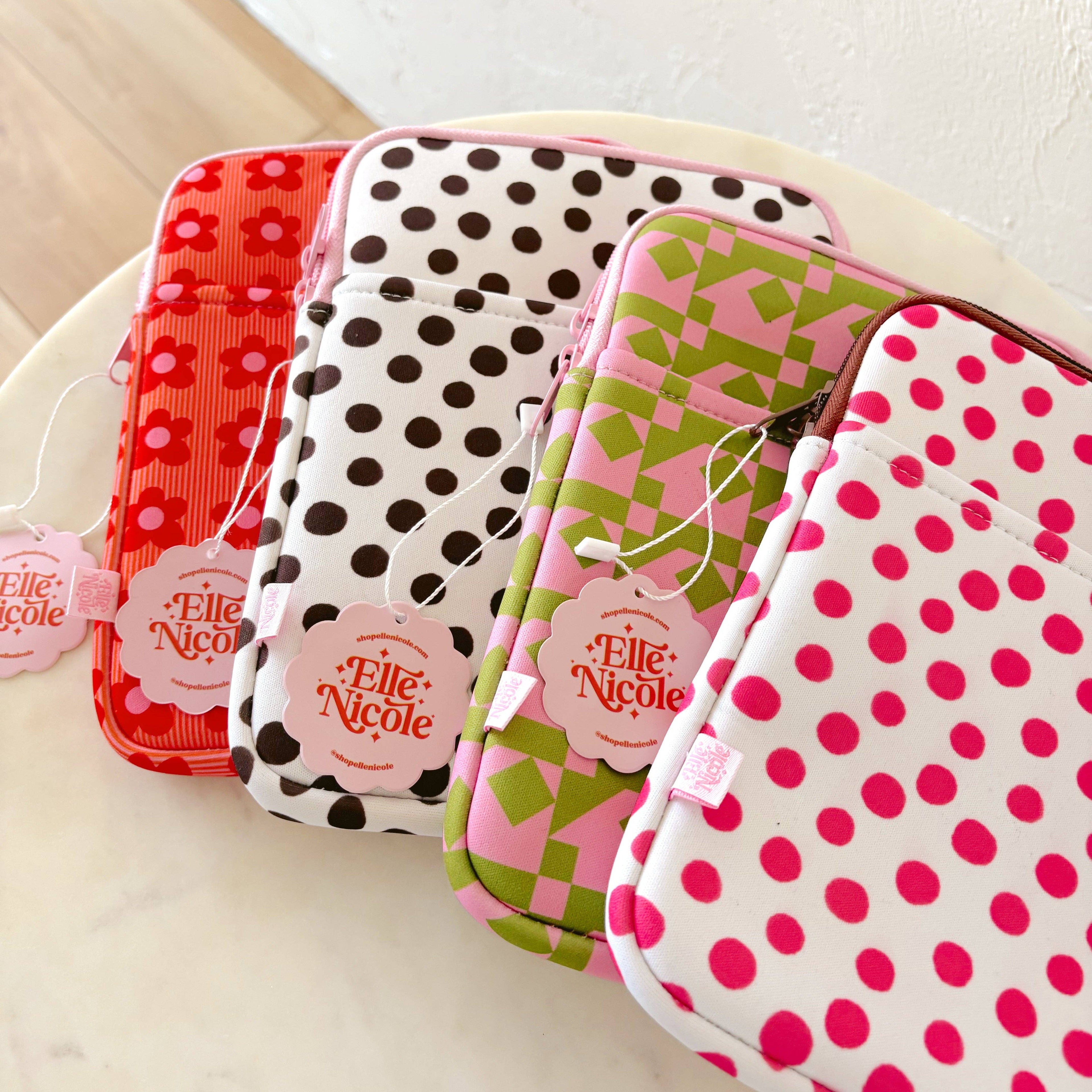 E-reader / Tablet Sleeve - Brown Polka Dots